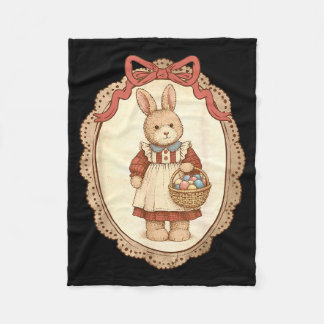Coquette Bow Funny Bunny Eggs Rabbit Happy Easter  Fleecedecke