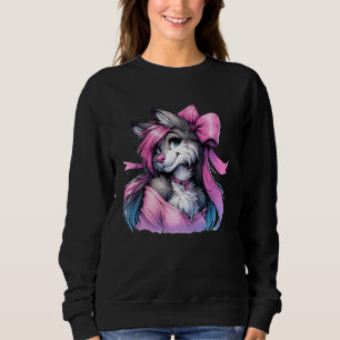 Coquette Bow Furry Fandom Fursona Fursuit Niedlich Sweatshirt