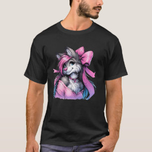 Coquette Bow Furry Fandom Fursona Fursuit Niedlich T-Shirt