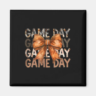 Coquette Bow Game Day American Football Herbst Dan Magnet