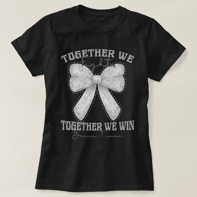 Coquette Bow Gehirn Tumor Awareness Ästhetik T-Shirt (Design vorne)