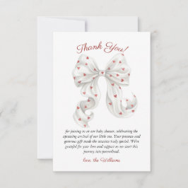 Coquette Bow Gender Neutral Baby Shower Dankeskarte