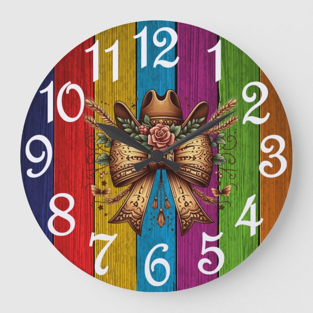 Coquette Bow Große Wanduhr (Vorderseite)