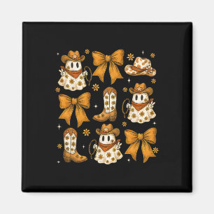 Coquette Bow Halloween Ghost Western Cowgirl Howdy Magnet