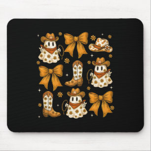 Coquette Bow Halloween Ghost Western Cowgirl Howdy Mousepad