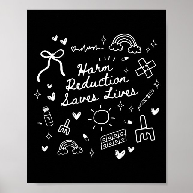 Coquette Bow Harm Reduction Rette Überdosierung A Poster (Vorne)