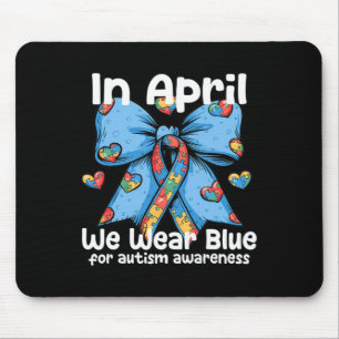 Coquette Bow im April tragen wir Blau für Autismus Mousepad