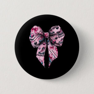 Coquette-Bow Inline-Hockey-Spielerin Mädchen-Mutte Button
