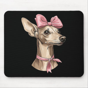 Coquette Bow Italienischer Windhund Hund Mama Rosa Mousepad