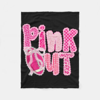 Coquette Bow Lace Football Pink Out Brustkrebs Fleecedecke