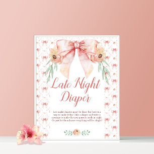 Coquette Bow Late Night Diaper Poster