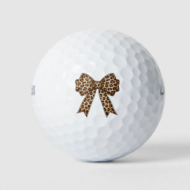 Coquette Bow Leopard Cheetah Sublimation Golfball (Vorderseite)