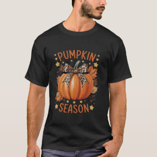 Coquette Bow Leopard Pumpkin Saison Herbst Herbst T-Shirt