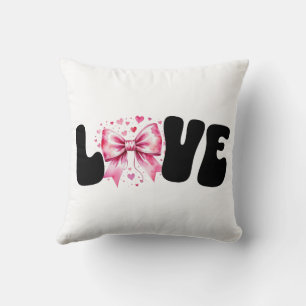 Coquette Bow Liebe Word Kissen