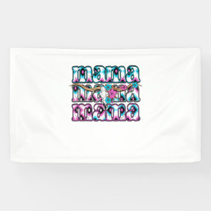 Coquette Bow Mama Cowhide Turquoise Cowgirl Wester Banner