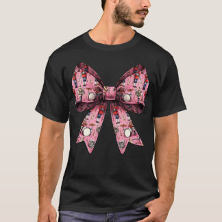 Coquette Bow Marching Band Musician Pattern Girl f T-Shirt