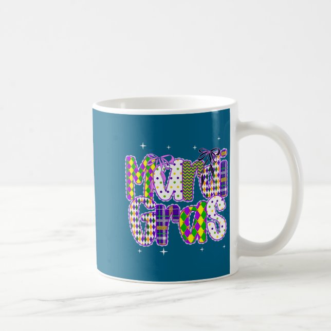 Coquette Bow Mardi Gras New Orleans Louisiana Dalm Kaffeetasse (Rechts)