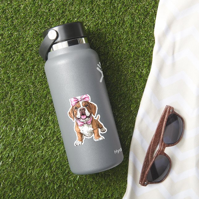 Coquette Bow Mastiff Mama Girl Aufkleber (HydroFlask Insitu)