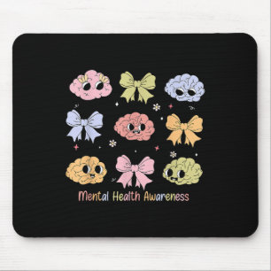 Coquette Bow Mental Health Awareness Lehrerin Frau Mousepad