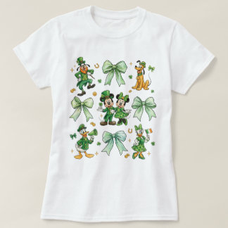 Coquette Bow Mickey And Friends St. Patrick’s Day T-Shirt