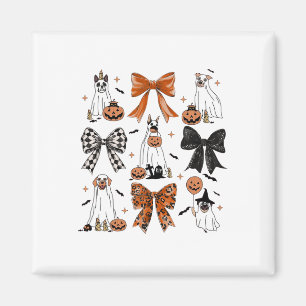 Coquette Bow Niedlich Ghost Hunde Halloween Pumpki Magnet