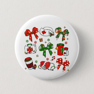 Coquette Bow Nurse Weihnachtsnachtsnahrung Merry X Button