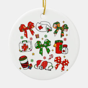Coquette Bow Nurse Weihnachtsnachtsnahrung Merry X Keramik Ornament