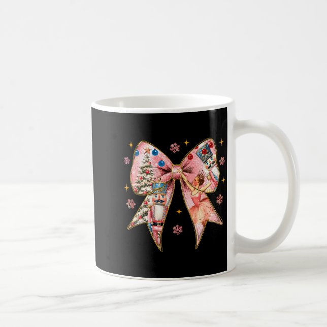 Coquette Bow Nutcracker Christmas Xmas Family Paja Kaffeetasse (Rechts)