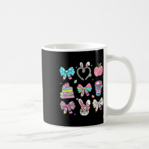 Coquette Bow Pencil Bunny Rabbit Lehrer Happy Eas Kaffeetasse