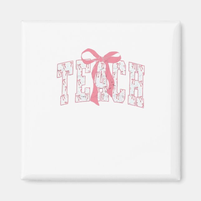 Coquette Bow Pencil Design Lehrer Magnet (Vorne)