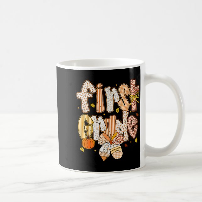 Coquette Bow Pencil Fall First Grade Teacher Schoo Kaffeetasse (Rechts)