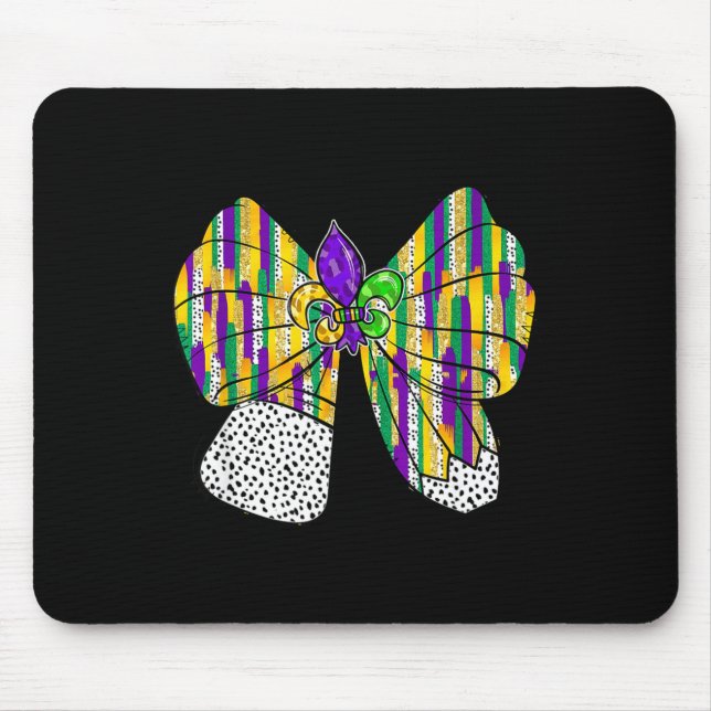 Coquette Bow Pencil Mardi Gras Fleur-de-lis Teache Mousepad (Vorne)