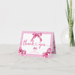 Coquette Bow | Pink Baby Girl Dusche Dankeskarte