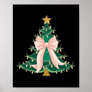 Coquette Bow Pink Weihnachtsbaum Bows Weihnachten Poster