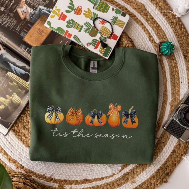 Coquette Bow Pumpkin Fall Erntedank Sweatshirt (Von Creator hochgeladen)