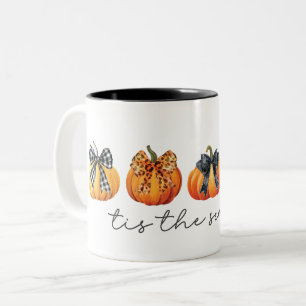 Coquette Bow Pumpkin Fall Erntedank Zweifarbige Tasse