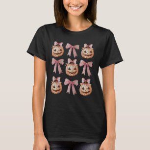 Coquette Bow Pumpkin Jack o Latern Spooky Saison H T-Shirt