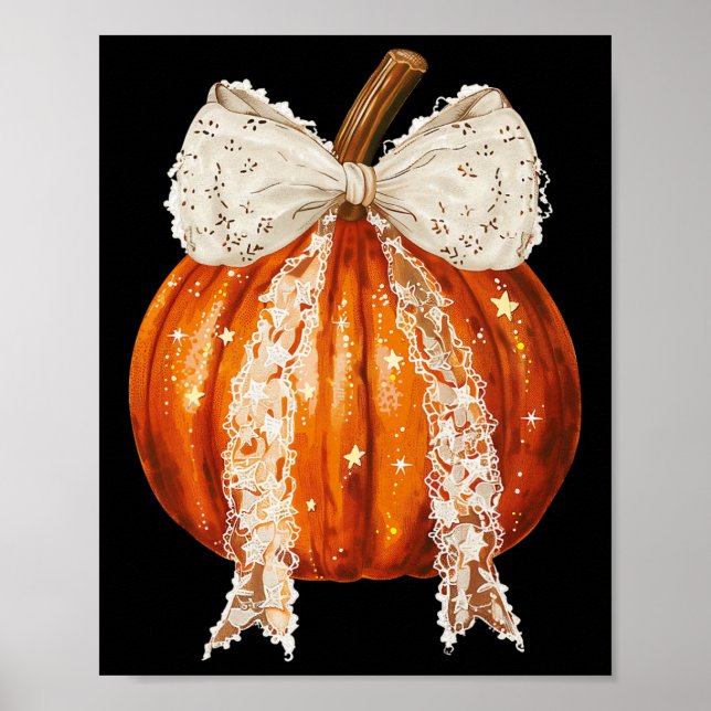 Coquette Bow Pumpkin Saison Herbst Y'all Poster (Vorne)