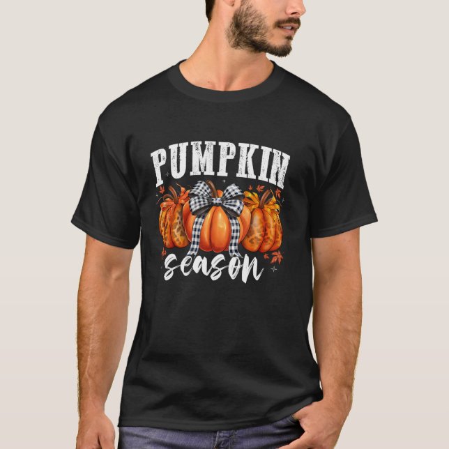 Coquette Bow Pumpkin Season Fall Pumpkin Thanksgiv T-Shirt (Vorderseite)