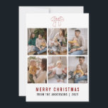 Coquette Bow Red Merry Christmas 6 Photo Collage Feiertagskarte<br><div class="desc">Embrace the trendy coquette aesthetic with this darling 6-photo grid featuring a charming hand-drawn red bow. A minimalist yet festive choice for modern families looking to share their year's highlights in style.</div>