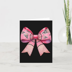 Coquette Bow Ribbon Badminton Shuttle Racket Pink Karte