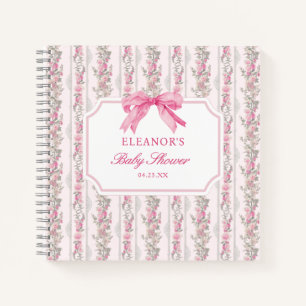 Coquette Bow rose Baby shower livre d'or