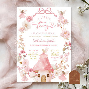 Coquette Bow rose Fairy Baby shower Invitation