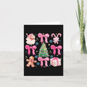 Coquette Bow Santa Claus Pink Frohe Weihnachtskupp Karte