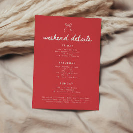 Coquette-Bow-Schrift Junggesellinnen-Wochenende-De Begleitkarte