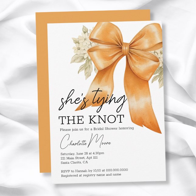 Coquette Bow Sie bindet das Brautparty des Knotens Einladung (Coquette Bow She's Tying The Knot Bridal Shower Invitation
)