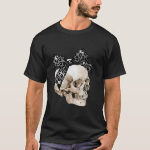 Coquette Bow Spooky Season Skeleton Skull Horror H T-Shirt