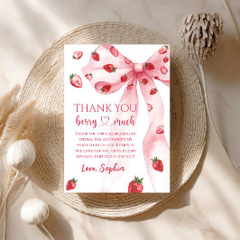 Coquette Bow Strawberry Geburtstag Danke Karte