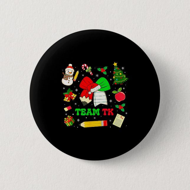 Coquette Bow Team Tk Christmas Transitional Kinder Button (Vorderseite)