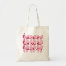 Coquette Bow Valentine's Day Tote Bag, Niedliches  Tragetasche